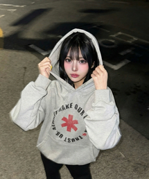 AMOU（アモウ）の「Lettering Circle HOODIE GRAY（パーカー）」