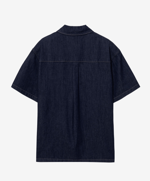 MINDBRIDGE（マインドブリッジ）の「[COUTURE]ノンフェードデニムオーバーサイズ半袖シャツ（シャツ/ブラウス・メンズ・インディゴブルー・95/100/105/110）」の8枚目の写真