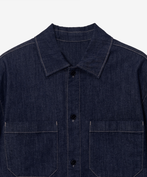MINDBRIDGE（マインドブリッジ）の「[COUTURE]ノンフェードデニムオーバーサイズ半袖シャツ（シャツ/ブラウス・メンズ・インディゴブルー・95/100/105/110）」の9枚目の写真