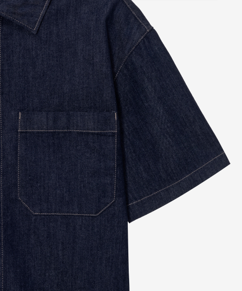 MINDBRIDGE（マインドブリッジ）の「[COUTURE]ノンフェードデニムオーバーサイズ半袖シャツ（シャツ/ブラウス・メンズ・インディゴブルー・95/100/105/110）」の13枚目の写真