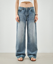 カーブドウォッシングデニムパンツミッドブルーMDPT082MIDBLUE