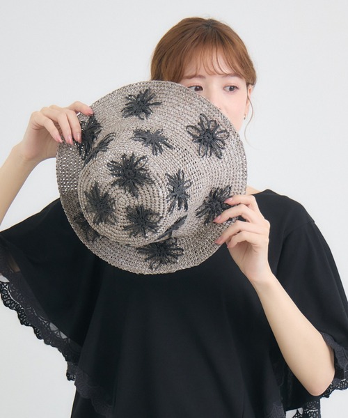 KATHARINE ROSS(キャサリンロス)の「【KATHARINE ROSS】【JUNK PRODUCTIONS】フラワー刺しゅうハット(ハット・レディース・グレー/キャメル・MEDIUM)」の11枚目の写真
