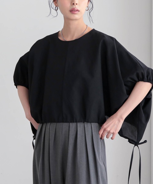 for/c（フォーシー）の「ドロストヘムドルマンブラウス【サスティナブル】（シャツ/ブラウス・レディース・ブラック/オフホワイト・L/M）」の3枚目の写真