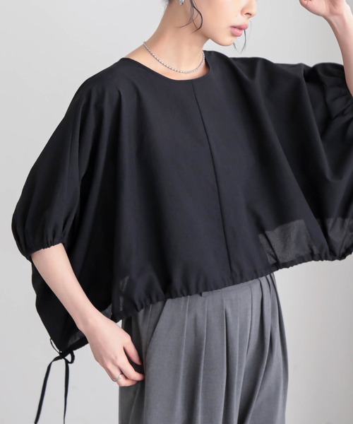 for/c（フォーシー）の「ドロストヘムドルマンブラウス【サスティナブル】（シャツ/ブラウス・レディース・ブラック/オフホワイト・L/M）」の5枚目の写真