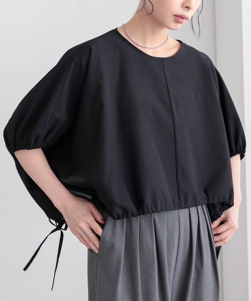 for/c（フォーシー）の「ドロストヘムドルマンブラウス【サスティナブル】（シャツ/ブラウス・レディース・ブラック/オフホワイト・L/M）」の6枚目の写真