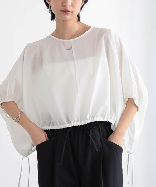 for/c（フォーシー）の「ドロストヘムドルマンブラウス【サスティナブル】（シャツ/ブラウス・レディース・ブラック/オフホワイト・L/M）」の16枚目の写真