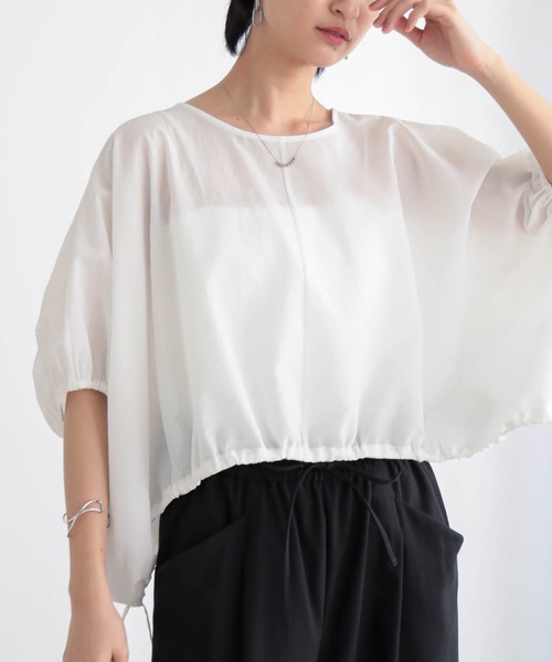 for/c（フォーシー）の「ドロストヘムドルマンブラウス【サスティナブル】（シャツ/ブラウス・レディース・ブラック/オフホワイト・L/M）」の19枚目の写真