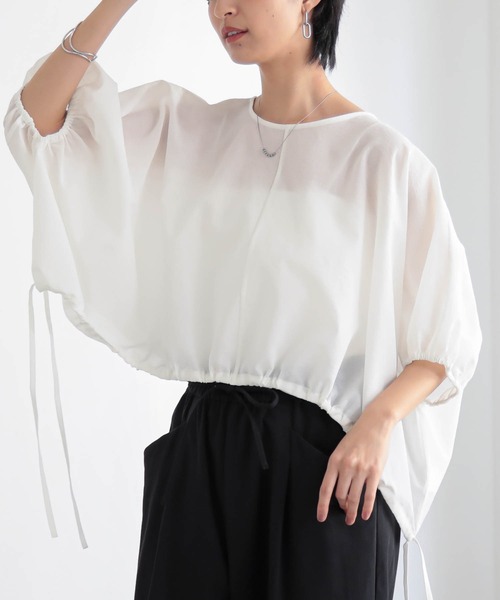 for/c（フォーシー）の「ドロストヘムドルマンブラウス【サスティナブル】（シャツ/ブラウス・レディース・ブラック/オフホワイト・L/M）」の15枚目の写真
