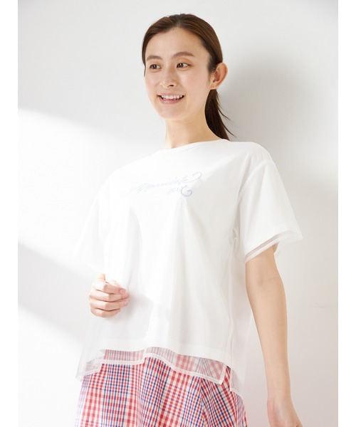 McGREGOR（マックレガー）の「【接触冷感】メッシュ刺繍Ｔシャツ（Tシャツ/カットソー・レディース・ブルー/ホワイト・L/M）」の3枚目の写真
