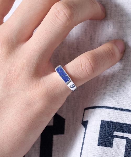 MAISON CLUB（メゾンクラブ）の「【MAISON CLUB】Square Bar Ring Silver925 KUN（リング・メンズ・ターコイズブルー/ブラック/ネイビー/ホワイト/ブラウン/グリーン・FREE）」の17枚目の写真