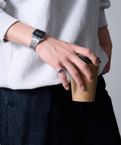 MAISON CLUB（メゾンクラブ）の「【MAISON CLUB】Square Bar Ring Silver925 KUN（リング・メンズ・ターコイズブルー/ブラック/ネイビー/ホワイト/ブラウン/グリーン・FREE）」の15枚目の写真