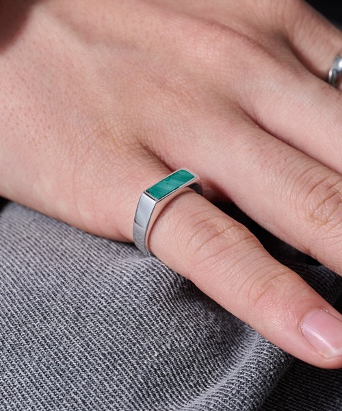 MAISON CLUB（メゾンクラブ）の「【MAISON CLUB】Square Bar Ring Silver925 KUN（リング・メンズ・ターコイズブルー/ブラック/ネイビー/ホワイト/ブラウン/グリーン・FREE）」の21枚目の写真