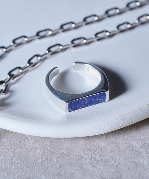 MAISON CLUB（メゾンクラブ）の「【MAISON CLUB】Square Bar Ring Silver925 KUN（リング・メンズ・ターコイズブルー/ブラック/ネイビー/ホワイト/ブラウン/グリーン・FREE）」の19枚目の写真