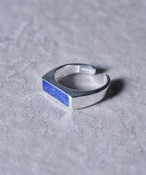 MAISON CLUB（メゾンクラブ）の「【MAISON CLUB】Square Bar Ring Silver925 KUN（リング・メンズ・ターコイズブルー/ブラック/ネイビー/ホワイト/ブラウン/グリーン・FREE）」の9枚目の写真