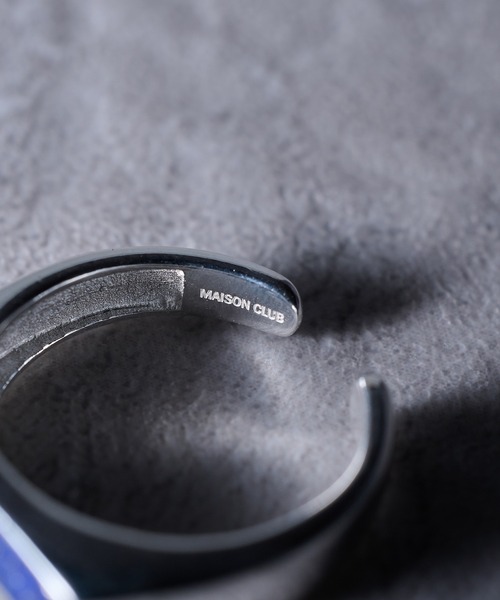 MAISON CLUB（メゾンクラブ）の「【MAISON CLUB】Square Bar Ring Silver925 KUN（リング・メンズ・ターコイズブルー/ブラック/ネイビー/ホワイト/ブラウン/グリーン・FREE）」の7枚目の写真