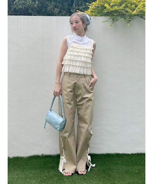 LILY BROWN(リリーブラウン)の「レースアップリボンカーゴパンツ(その他パンツ・レディース・カーキ/ベージュ/ネイビー・0/1)」の17枚目の写真