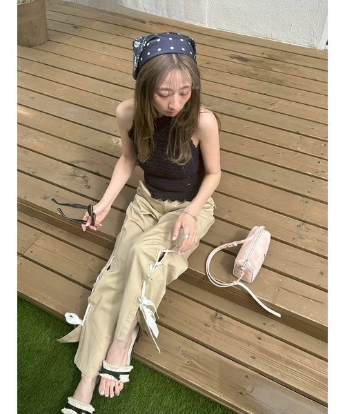 LILY BROWN(リリーブラウン)の「レースアップリボンカーゴパンツ(その他パンツ・レディース・カーキ/ベージュ/ネイビー・0/1)」の19枚目の写真
