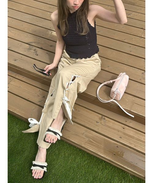 LILY BROWN(リリーブラウン)の「レースアップリボンカーゴパンツ(その他パンツ・レディース・カーキ/ベージュ/ネイビー・0/1)」の21枚目の写真