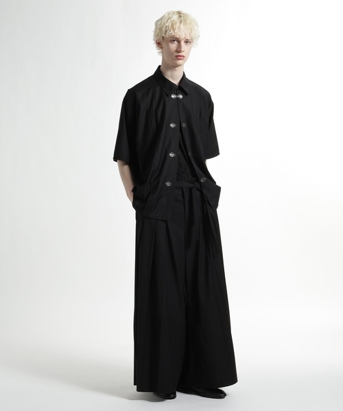 HARE(ハレ)の「【SET UP対応】YOSEタックメタルボタンシャツ(HARE)(シャツ/ブラウス・メンズ・ベージュ/グレー系その他/ブラック/ホワイト・FREE)」の11枚目の写真