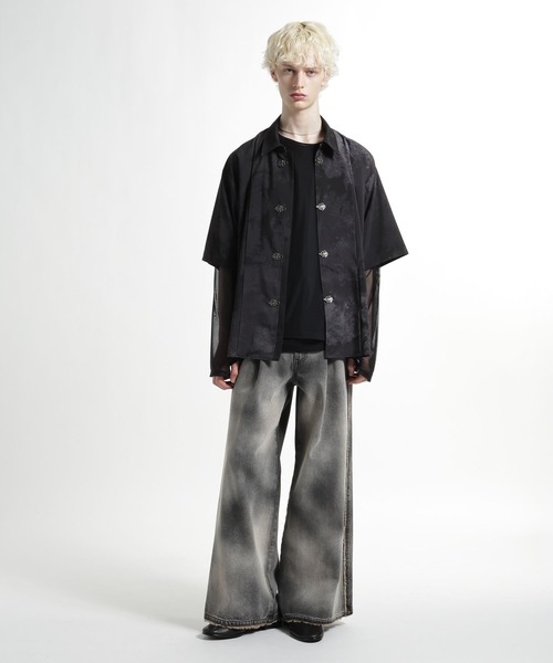 HARE(ハレ)の「【SET UP対応】YOSEタックメタルボタンシャツ(HARE)(シャツ/ブラウス・メンズ・ベージュ/グレー系その他/ブラック/ホワイト・FREE)」の14枚目の写真