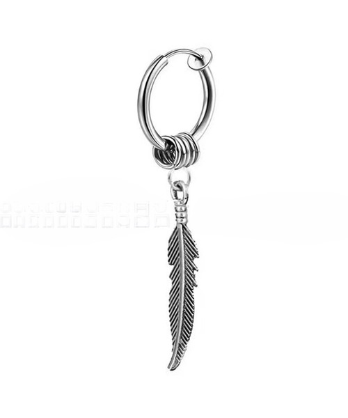 SBG(エスビー)の「SBG バリエーション ドロップフェザーピアス / イヤリング 片耳(ピアス(片耳用)・メンズ・シルバー系その他3/ブラック系その他2/ブラック/シルバー系その他2/シルバー/ブラック系その他3/ブラック系その他/シルバー系その他・FREE)」の8枚目の写真