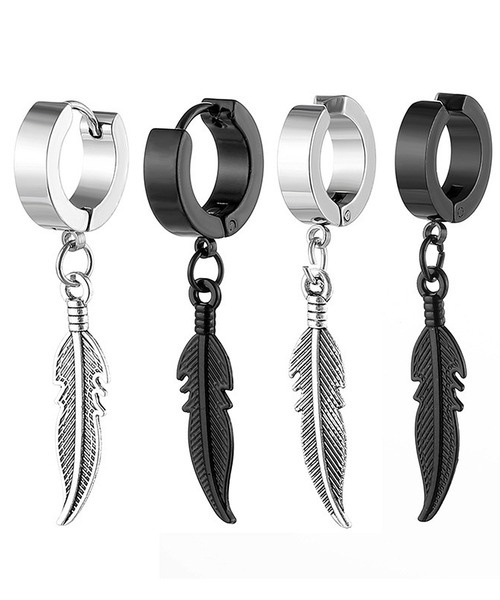 SBG(エスビー)の「SBG バリエーション ドロップフェザーピアス / イヤリング 片耳(ピアス(片耳用)・メンズ・シルバー系その他3/ブラック系その他2/ブラック/シルバー系その他2/シルバー/ブラック系その他3/ブラック系その他/シルバー系その他・FREE)」の10枚目の写真