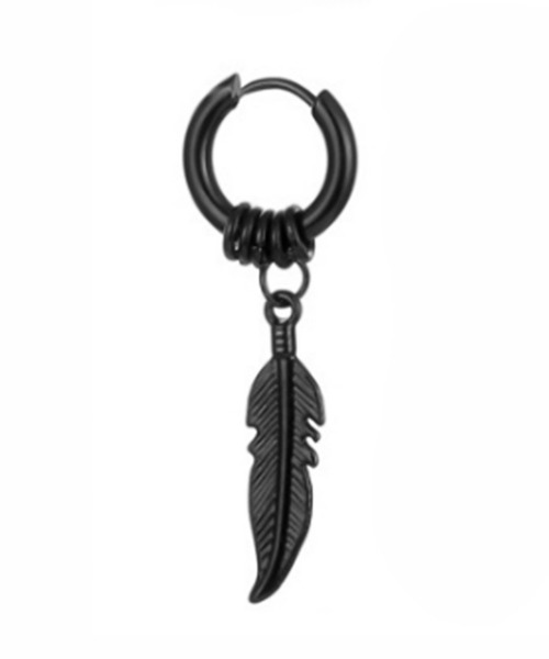 SBG(エスビー)の「SBG バリエーション ドロップフェザーピアス / イヤリング 片耳(ピアス(片耳用)・メンズ・シルバー系その他3/ブラック系その他2/ブラック/シルバー系その他2/シルバー/ブラック系その他3/ブラック系その他/シルバー系その他・FREE)」の9枚目の写真
