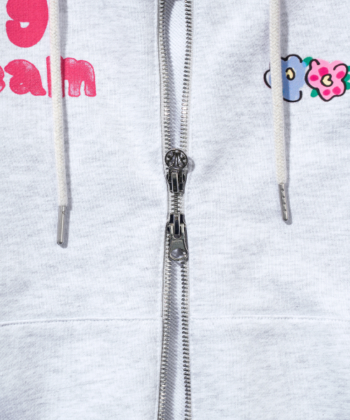 YOUHEE（ユヒ）の「YOUHEE GRAPHIC HOOD ZIP-UP_MELANGE GREY（パーカー・レディース・その他・FREE）」の7枚目の写真