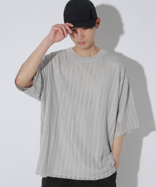LAKOLE(ラコレ)の「スカシレースアンサンブルTシャツ / 665048(Tシャツ/カットソー・メンズ・ライトグレー/ブラウン/アイボリー/ブラック/グリーン・X-LARGE/LARGE/MEDIUM)」の10枚目の写真