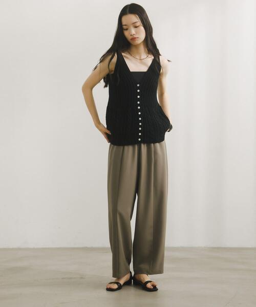 URBAN RESEARCH DOORS(アーバンリサーチドアーズ)の「Cocoon Easy Pants(その他パンツ・レディース・グリーン系その他/ライトベージュ・FREE)」の2枚目の写真