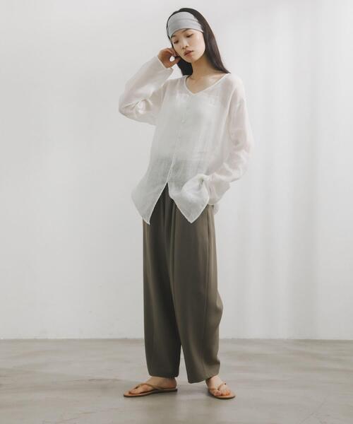 URBAN RESEARCH DOORS(アーバンリサーチドアーズ)の「Cocoon Easy Pants(その他パンツ・レディース・グリーン系その他/ライトベージュ・FREE)」の9枚目の写真