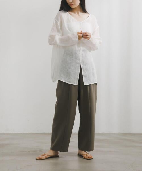 URBAN RESEARCH DOORS(アーバンリサーチドアーズ)の「Cocoon Easy Pants(その他パンツ・レディース・グリーン系その他/ライトベージュ・FREE)」の10枚目の写真