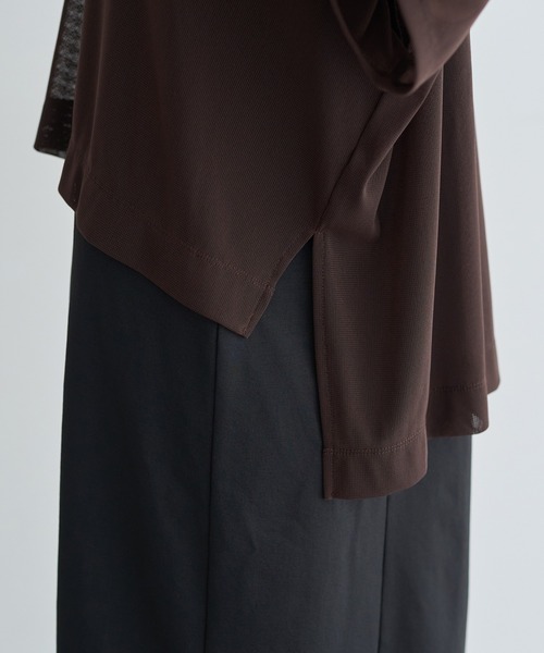 YECCA VECCA(イェッカヴェッカ)の「【2点SET】シアーポロシャツ×キャミワンピース(ワンピース・レディース・ブラック/ブラウン・FREE)」の14枚目の写真