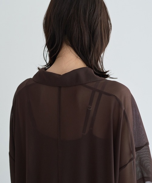 YECCA VECCA(イェッカヴェッカ)の「【2点SET】シアーポロシャツ×キャミワンピース(ワンピース・レディース・ブラック/ブラウン・FREE)」の15枚目の写真