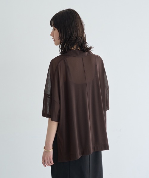 YECCA VECCA(イェッカヴェッカ)の「【2点SET】シアーポロシャツ×キャミワンピース(ワンピース・レディース・ブラック/ブラウン・FREE)」の11枚目の写真