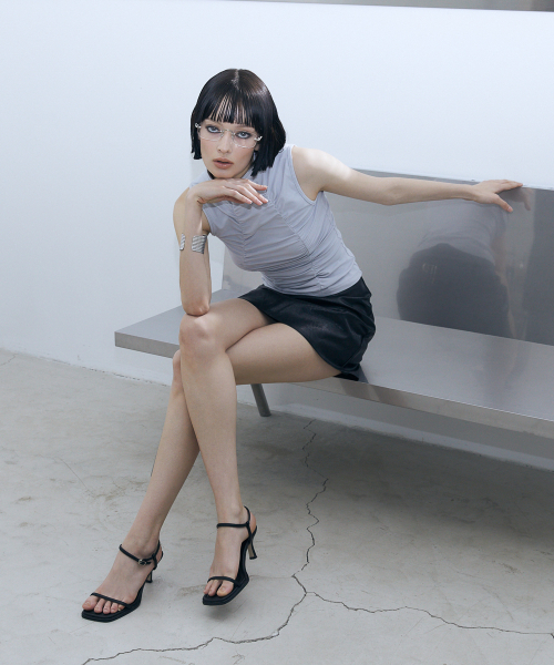 VOONT(ブント)の「Shirring High Neck Sleeveless (SKY BLUE)(Tシャツ/カットソー・レディース・スカイブルー・OS)」の5枚目の写真