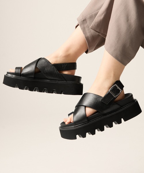 CLEL(クレイル)の「【CLEL】Cow Leather/High Sole Leather Sandals / 牛革/ハイソール レザーサンダル(+6cm)(サンダル・メンズ・ブラック・XS/S/M/L/XL)」の22枚目の写真