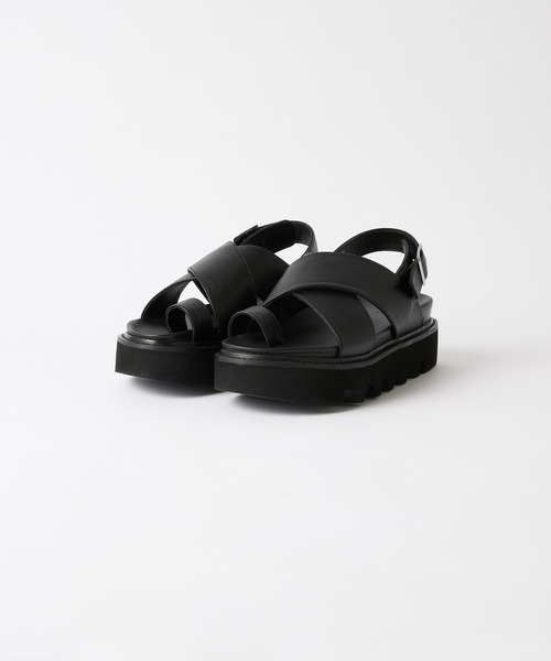 CLEL(クレイル)の「【CLEL】Cow Leather/High Sole Leather Sandals / 牛革/ハイソール レザーサンダル(+6cm)(サンダル・メンズ・ブラック・XS/S/M/L/XL)」の6枚目の写真