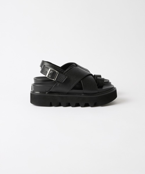 CLEL(クレイル)の「【CLEL】Cow Leather/High Sole Leather Sandals / 牛革/ハイソール レザーサンダル(+6cm)(サンダル・メンズ・ブラック・XS/S/M/L/XL)」の8枚目の写真