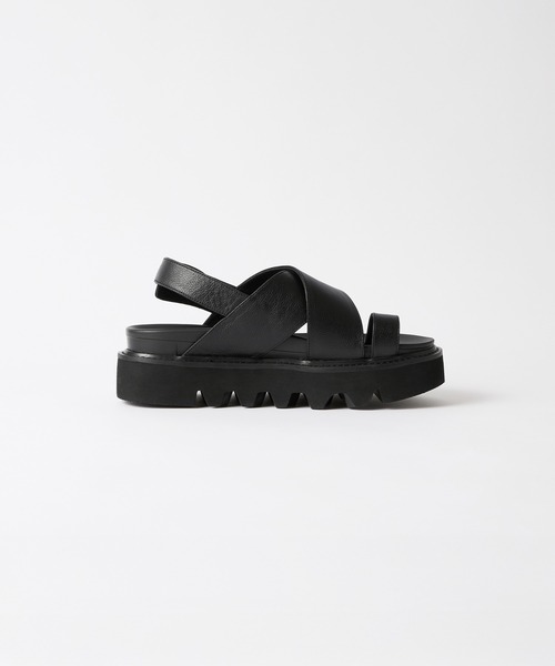 CLEL(クレイル)の「【CLEL】Cow Leather/High Sole Leather Sandals / 牛革/ハイソール レザーサンダル(+6cm)(サンダル・メンズ・ブラック・XS/S/M/L/XL)」の13枚目の写真