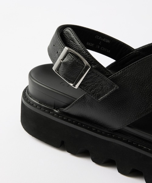 CLEL(クレイル)の「【CLEL】Cow Leather/High Sole Leather Sandals / 牛革/ハイソール レザーサンダル(+6cm)(サンダル・メンズ・ブラック・XS/S/M/L/XL)」の18枚目の写真