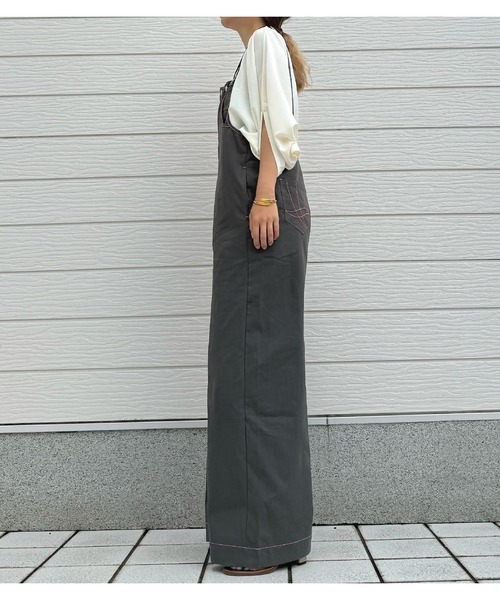 Q（キュー）の「サスペパンツ（サロペット/オーバーオール・レディース・チャコールグレー・MEDIUM）」の13枚目の写真