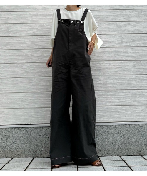 Q（キュー）の「サスペパンツ（サロペット/オーバーオール・レディース・チャコールグレー・MEDIUM）」の12枚目の写真