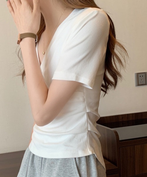 mielu（ミエル）の「クロスデザインリブニット（ニット/セーター・レディース・ホワイト/ブラック・MEDIUM/LARGE）」の10枚目の写真