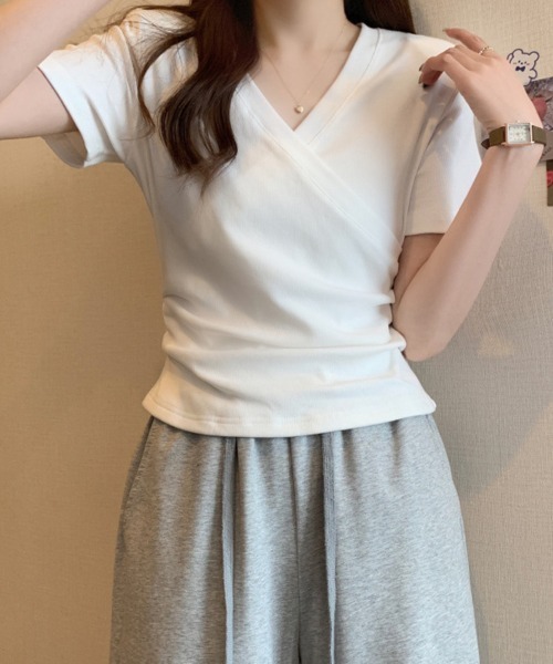 mielu（ミエル）の「クロスデザインリブニット（ニット/セーター・レディース・ホワイト/ブラック・MEDIUM/LARGE）」の12枚目の写真