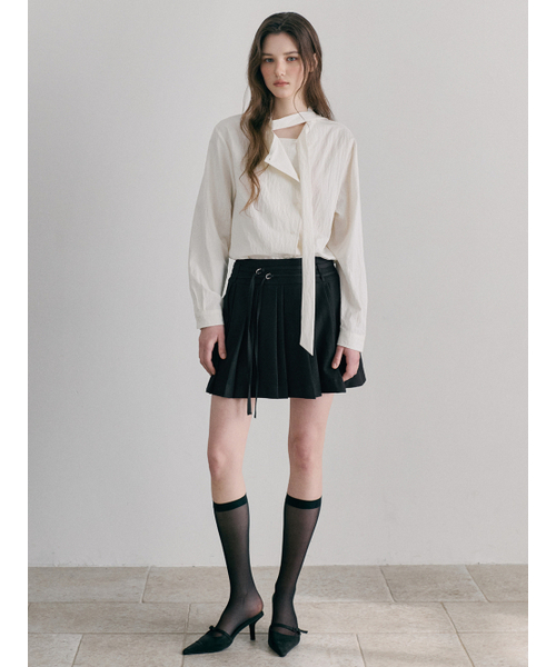 ETMON(エトモン)の「Double Pleats Skirt, Black(スカート・レディース・その他・SMALL/MEDIUM)」の2枚目の写真