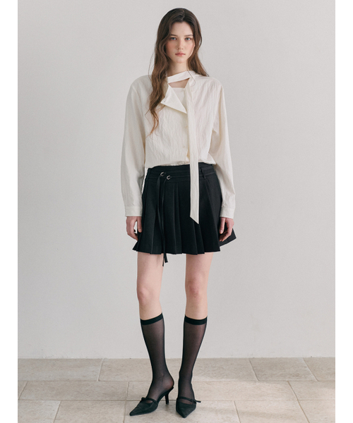ETMON(エトモン)の「Double Pleats Skirt, Black(スカート・レディース・その他・SMALL/MEDIUM)」の3枚目の写真