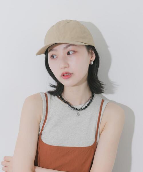 SMELLY（スメリー）の「『撥水/UVカット』ドロストナイロンキャップ（キャップ・レディース・ベージュ/ブラック・-）」の3枚目の写真