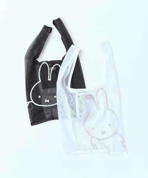 Miffy( ミッフィー)の「【 Miffy / ミッフィー 】メッシュ エコバッグ ZWI(エコバッグ/サブバッグ・レディース・ホワイト/ブラック・FREE)」の1枚目の写真