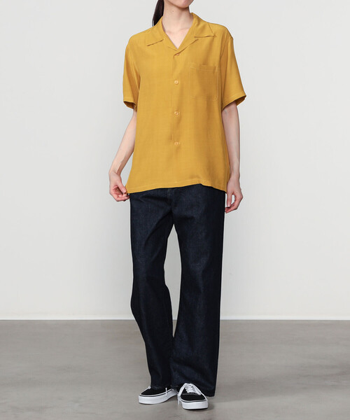 STYLE EYES(スタイルアイズ)の「STYLE EYES | 〈別注〉レーヨン ボウリングシャツ PLANE WOMEN(シャツ/ブラウス・レディース・ピンク/マスタード/グリーン系その他/ブラック/オフホワイト・S)」の17枚目の写真